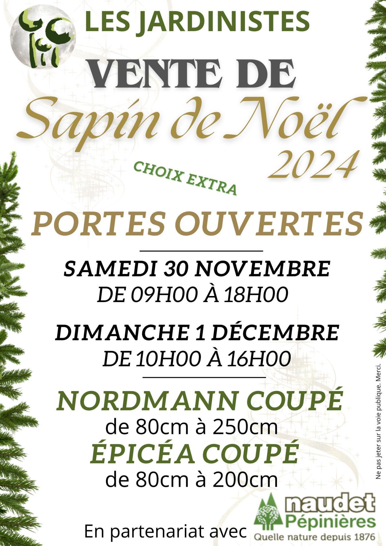 VENTE DE SAPINS DE NOEL 2024